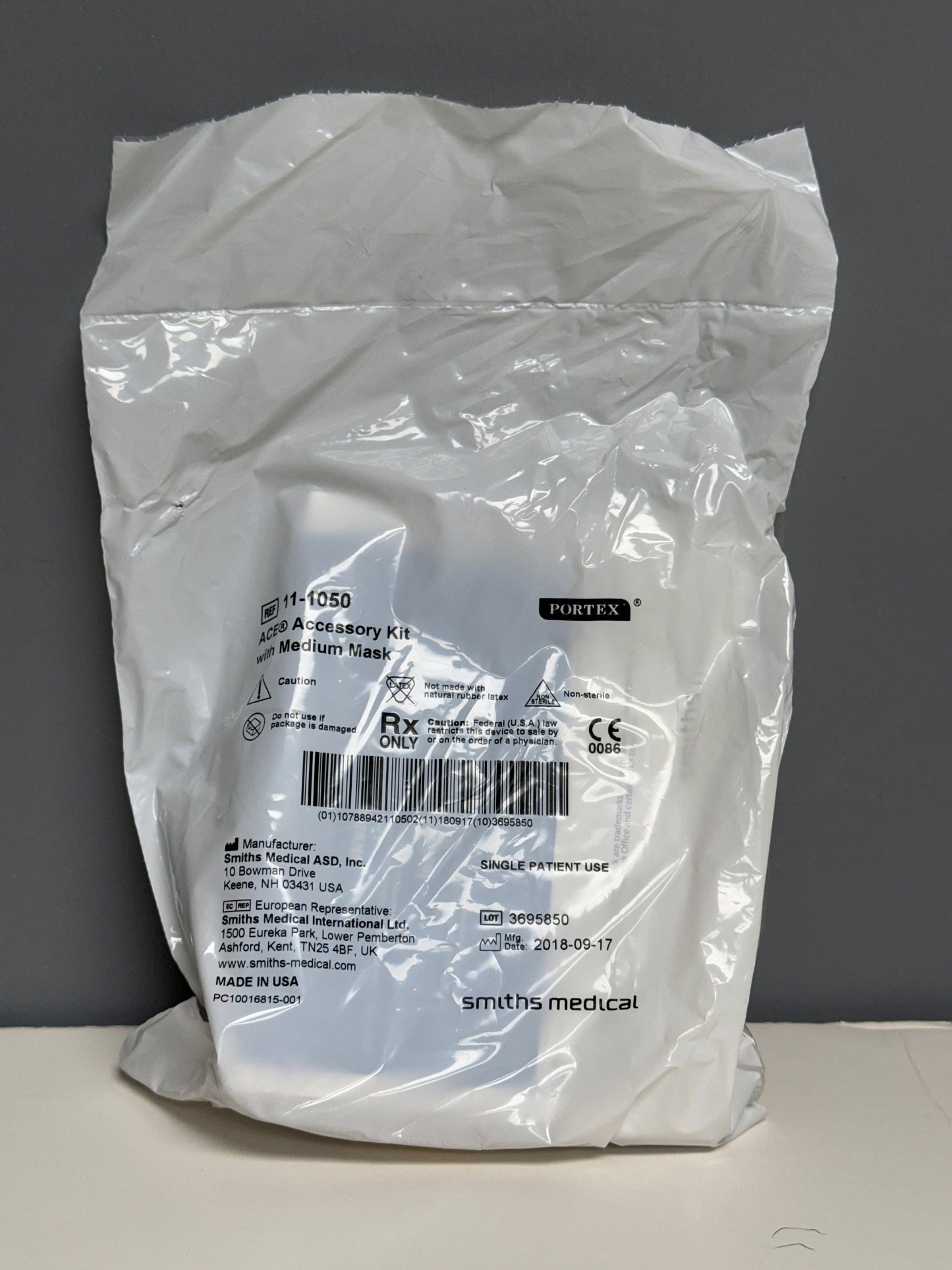 ICU Medical Portex Ace MDI Spacer with Medium Mask - Front