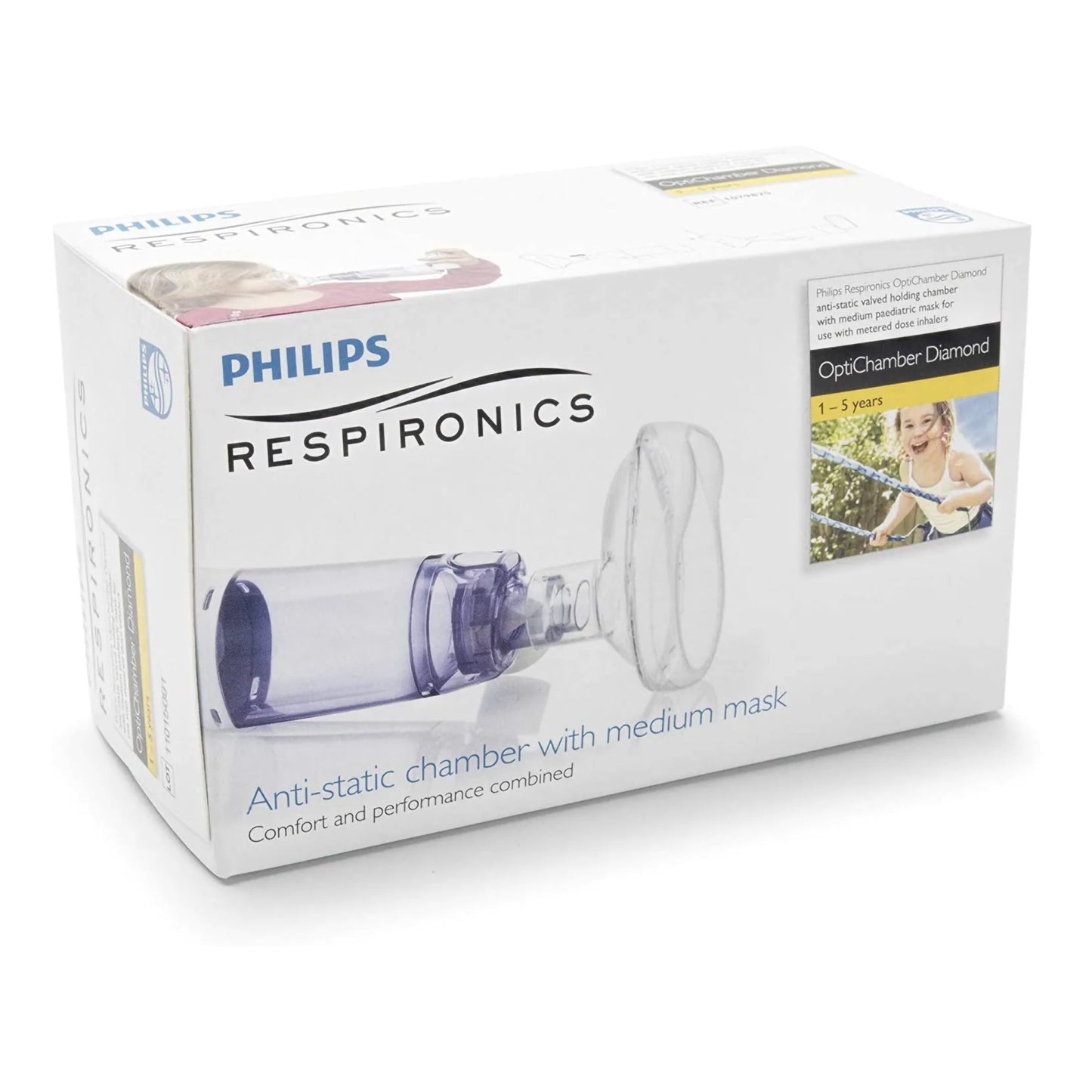 Respironics Optichamber Diamond Valved Holding Chamber with Mask, Pediatric, Medium