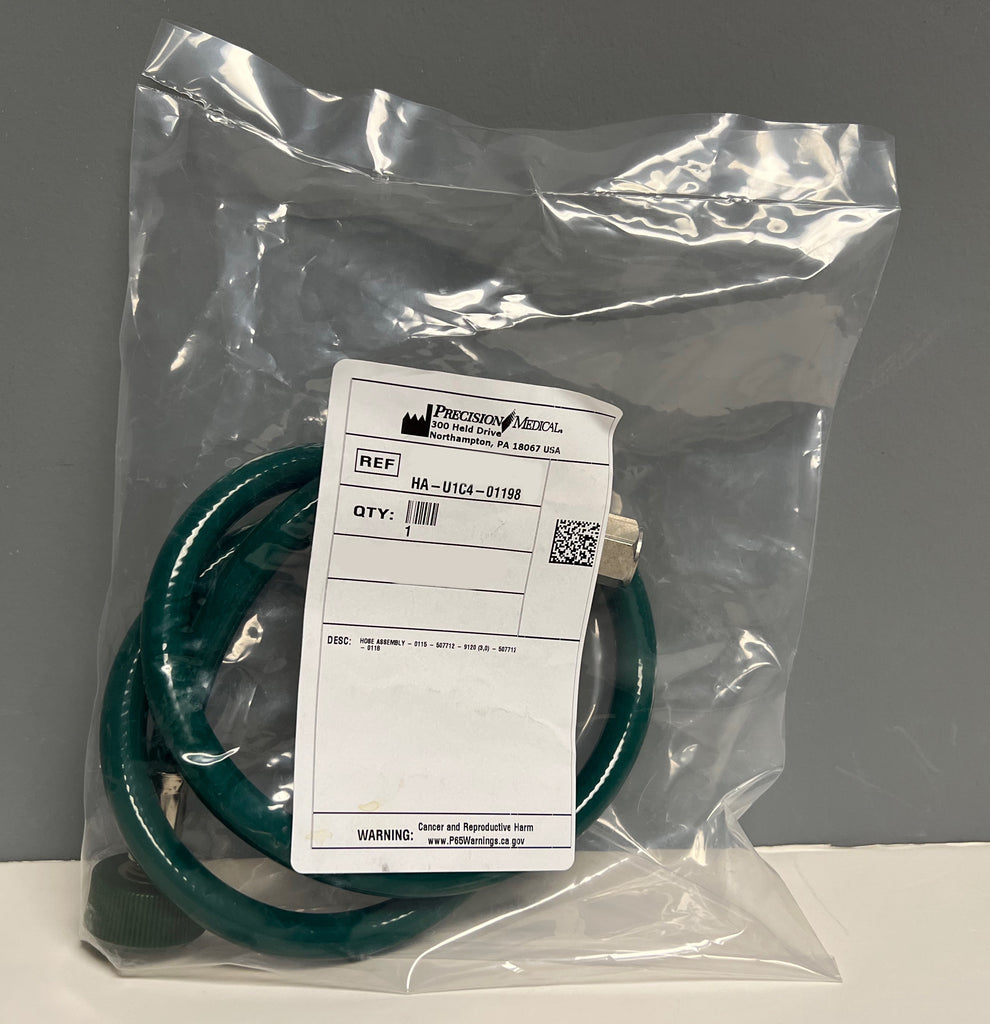 Precision Medical O2 Hose Assembly; 50 PSI; 3 Ft. TriMed Medical