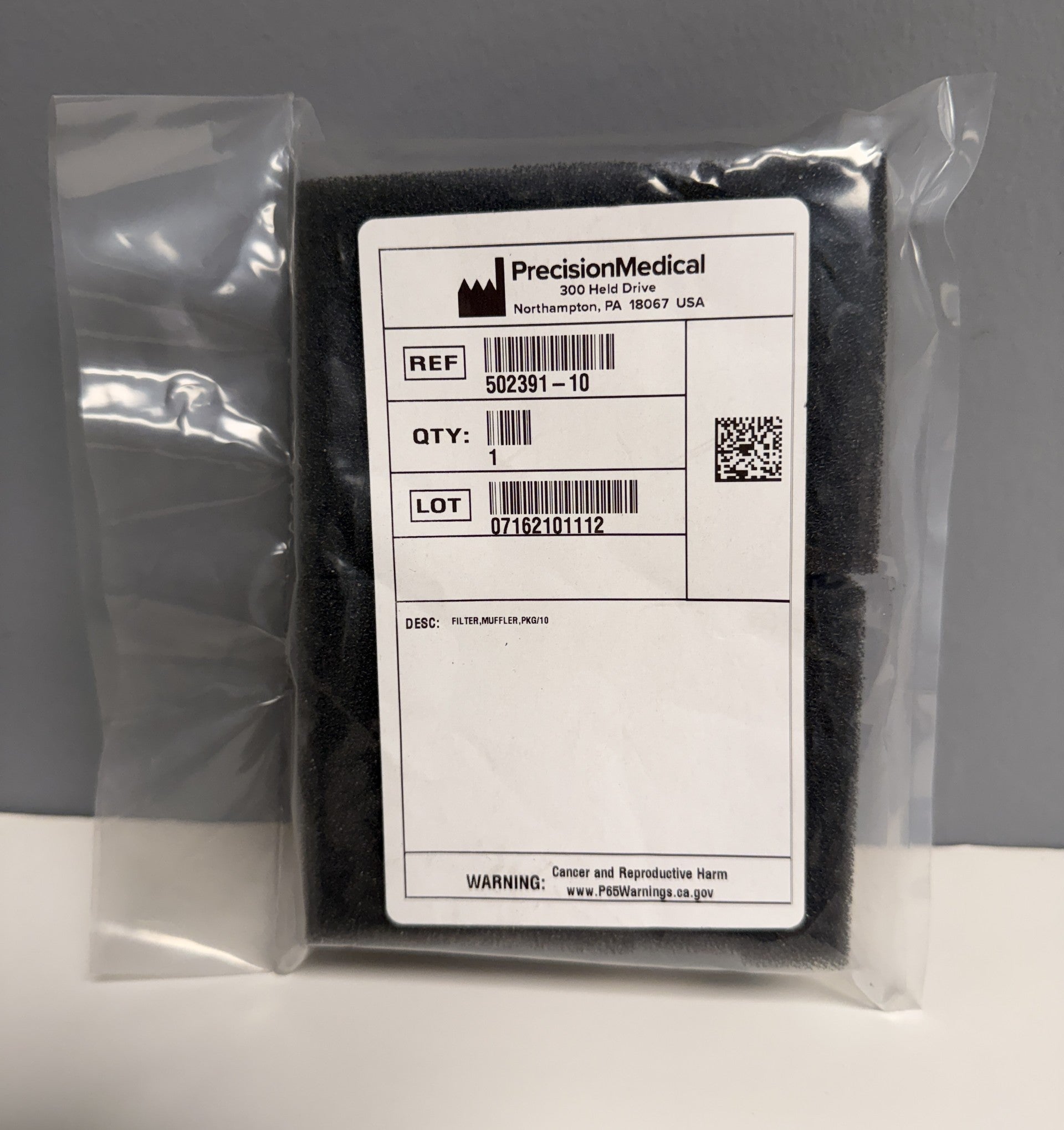 Precision Medical PM15 Filter, Muffler, 10/pack, front package view