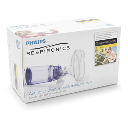 Respironics Optichamber Diamond Valved Holding Chamber with Mask, Pediatric, Medium