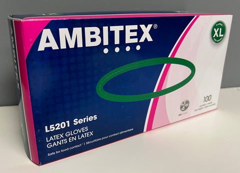 Ambitex Latex Powder-Free Gloves, XL
