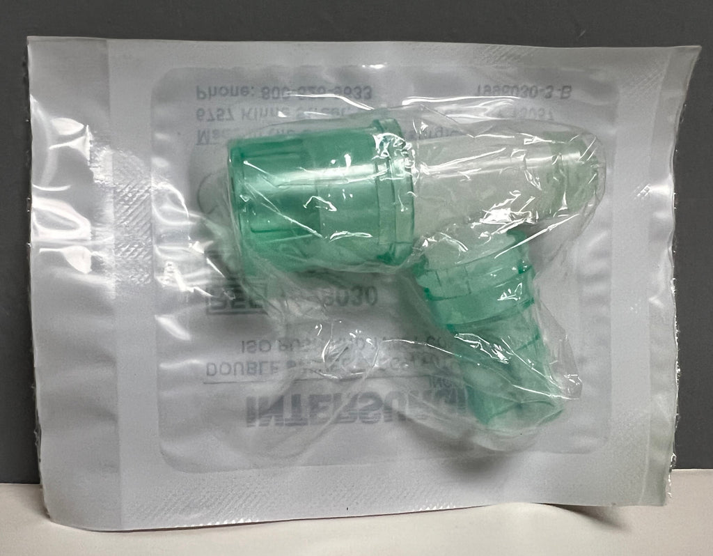 Intersurgical Double Swivel Elbow 15mm O.D. Flip Top Cap w/ 7.6mm Port