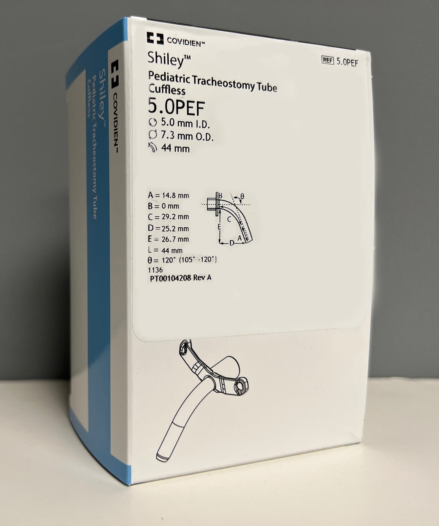 Shiley 5.0 PEF Pediatric Trach Tube, Cuffless