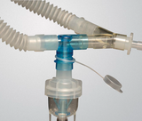 AirLife® Brand Valved Tee™ Adapters - shown connected to tubing